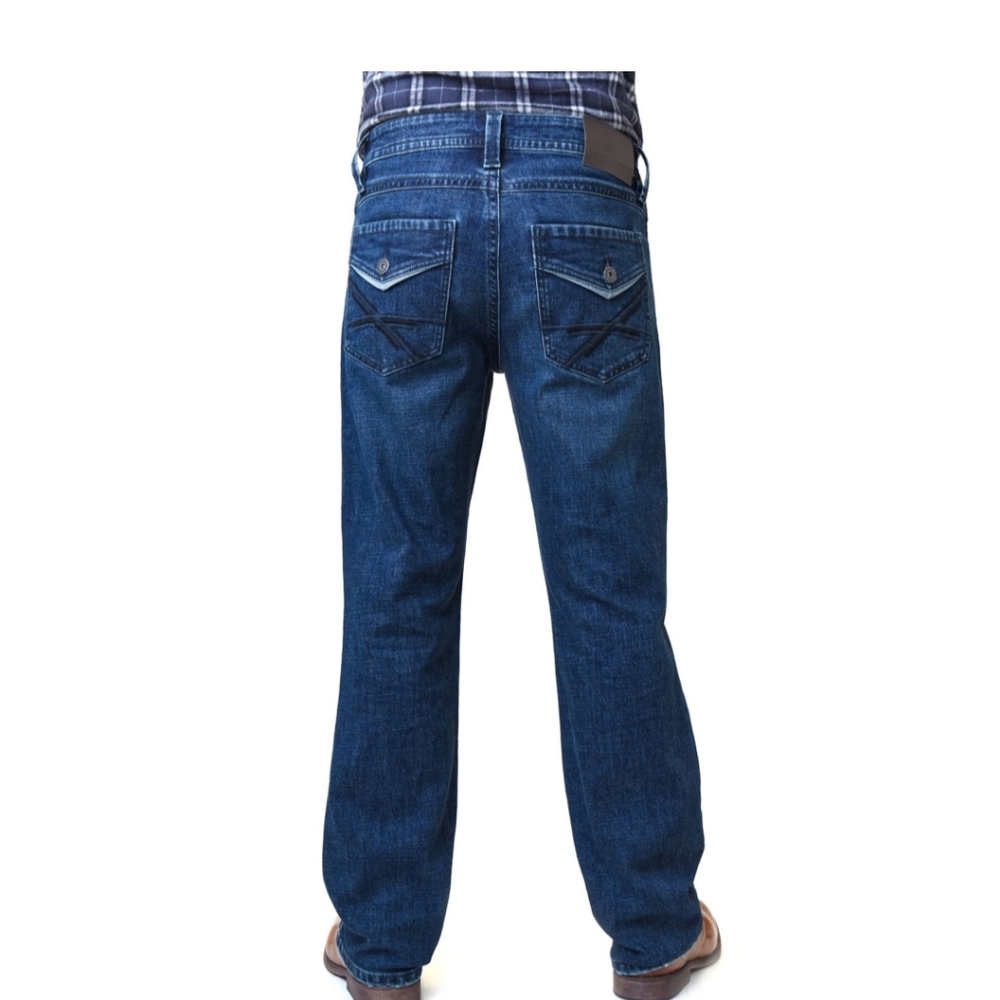 TK Axel Men's Jeans Slim Boot Cut Stretch Denim Dark Wash 34x32